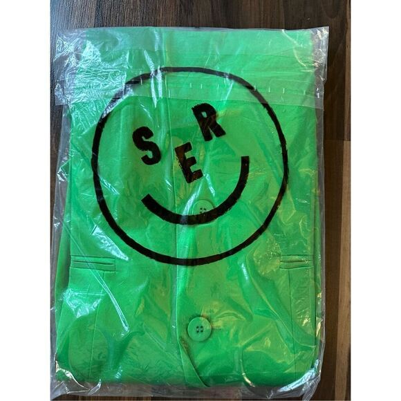 Retrofete SER.O.YA Motlee Silk Blazer in Kelly Green-Size S - Picture 7 of 8
